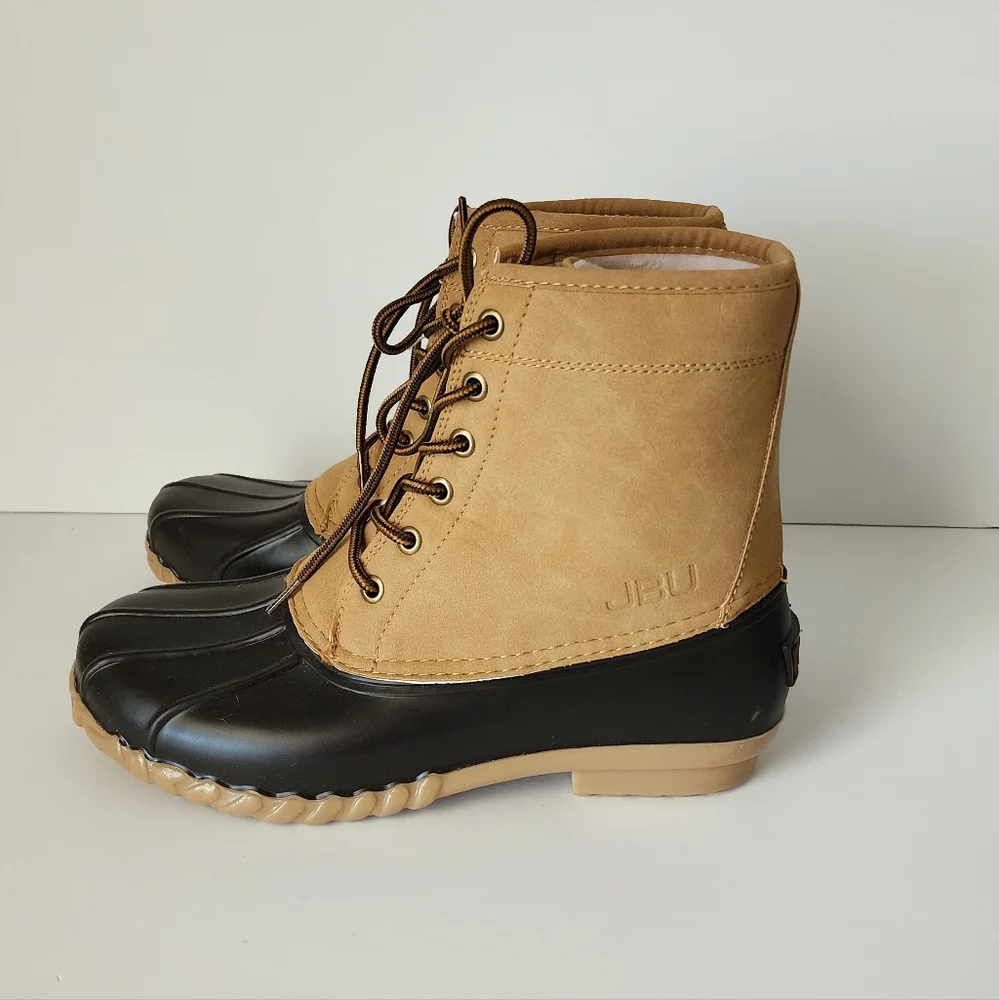 JBU Mens Maine Waterproof Duck Dark Tan/Beige Size 9M Boots